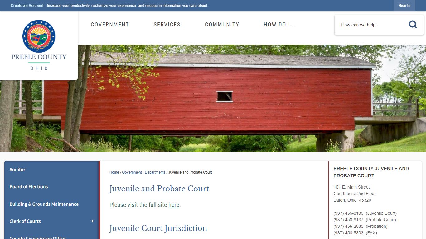 Juvenile and Probate Court | Preble County, OH