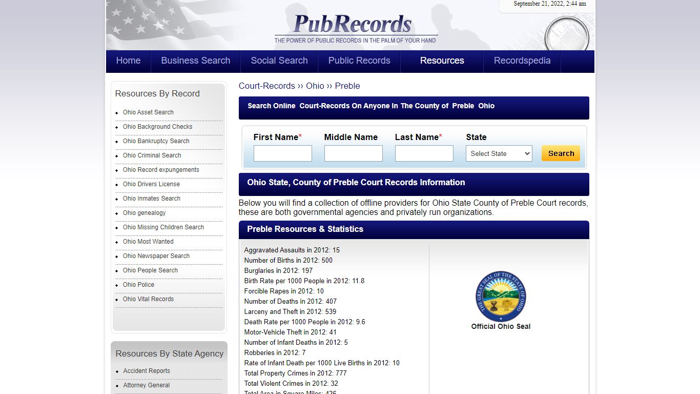 Preble County, Ohio Court Records - Pubrecords.com